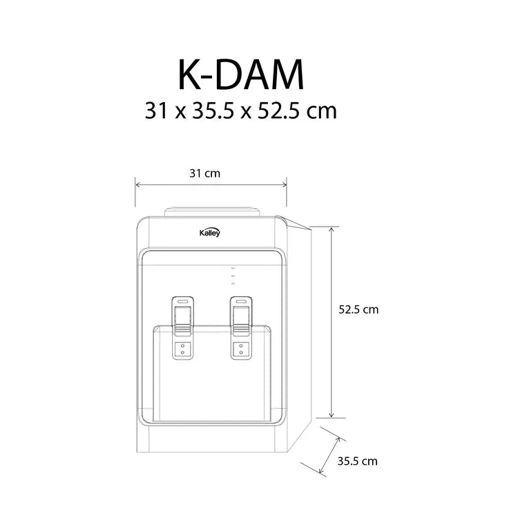 Dispensador de agua KALLEY de mesa para botellón K-DAM Gris