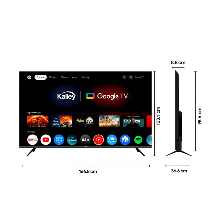 TV KALLEY 75" Pulgadas 190 cm 75GQ405 4K-UHD QLED Smart TV Google