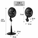 Ventilador SAMURAI Extremo 2 En 1: Pedestal o Pared, Negro