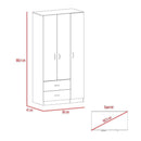Closet Austral Duna 90 cm con Tres Puertas y Dos Cajones